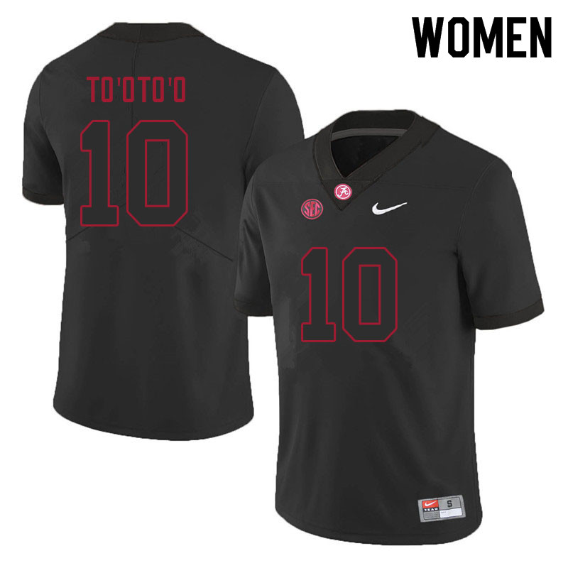 Women #10 Henry To'oTo'o Alabama Crimson Tide College Football Jerseys Sale-Black